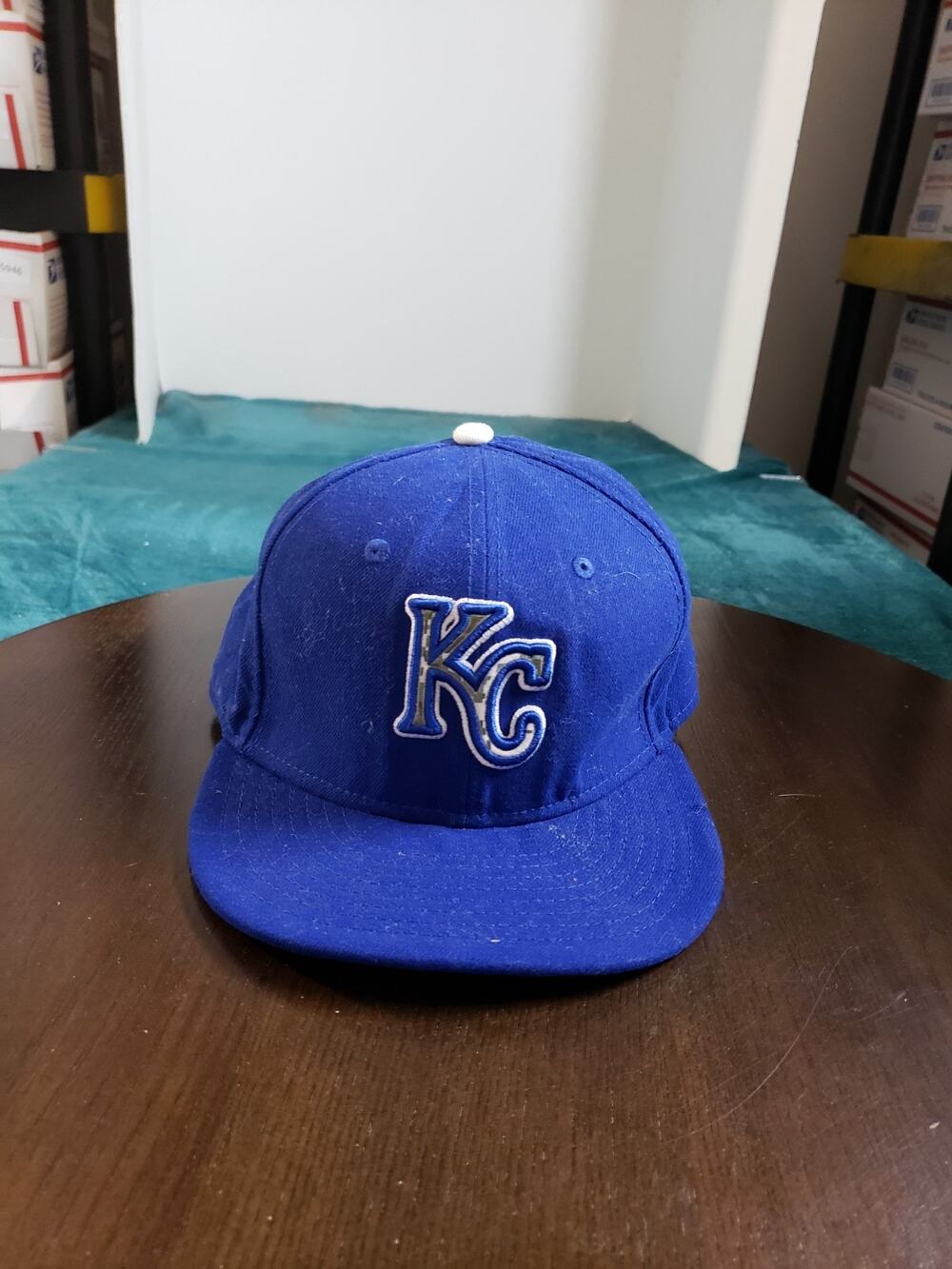 Kansas City Royals Hat Cap Size 7 1/2 Mens Blue New Era Fitted Baseball MLB